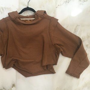 FP Movement Brown Cropped Hoodie - Free People Size M Medium